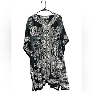 Sante Classics Black Paisley Caftan‎ Cover Up Size one size fits all